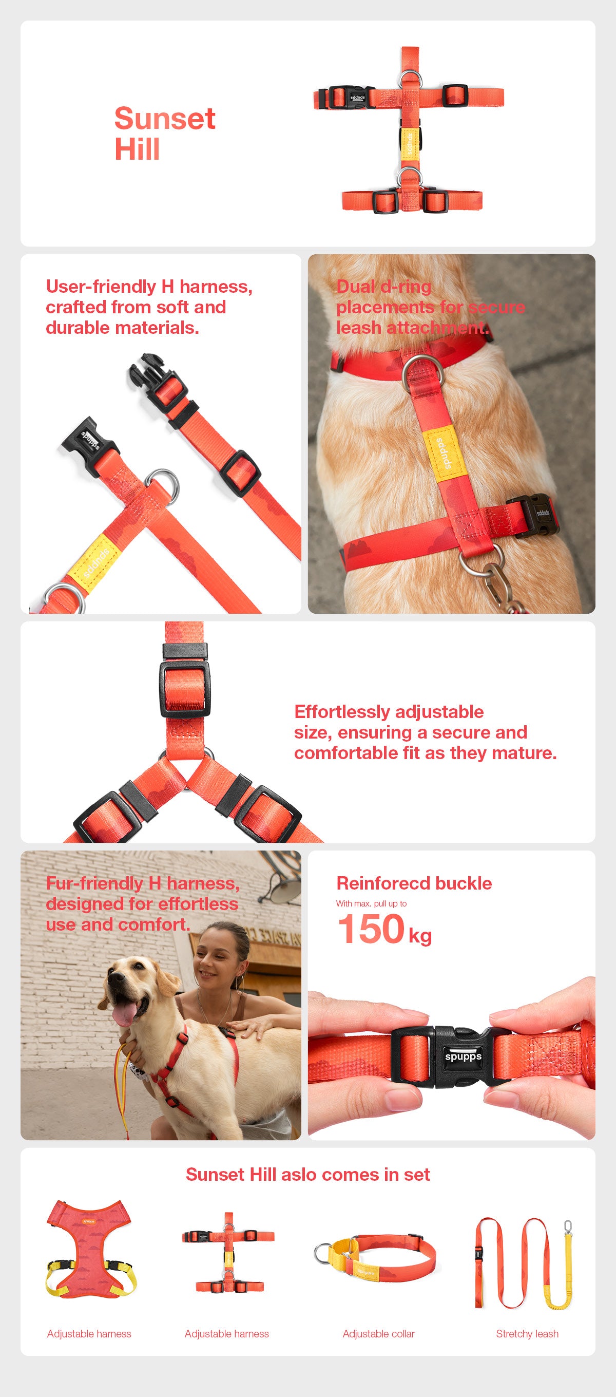 Sunset Hill - H-style Dog Harness